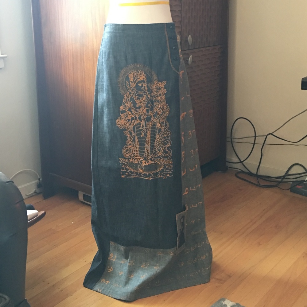 Print Jean Skirt